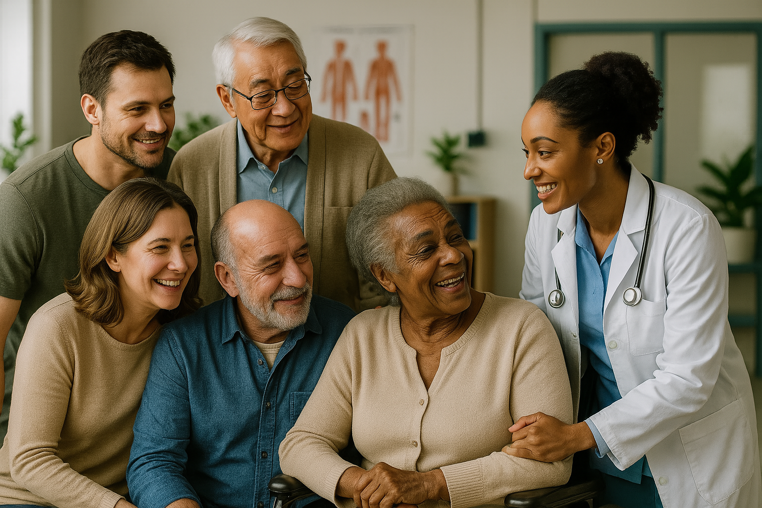 Group of people with healthcare provider